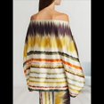 thumbnail image 4 of Conjunto de Dos Piezas Holgado de Otoño para Mujer, con Hombros Descubiertos, Estampado, Larga, Informal, para Salir, Pantalones Anchos Amarillo L, 4 of 7