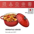 thumbnail image 3 of 3 QT Enameled Cast Iron Dutch Oven with Lid, Dual Handles, Red for Baking, Cooking, Home Use, 3 of 7