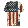 thumbnail image 3 of Jinhomg Womens Graphic Tees 4th of July Henley V Neck Shirt 2025 American Flag Short Sleeve Patriotic T-Shirts Independence Day Tunic Tops Multicolor L, 3 of 5