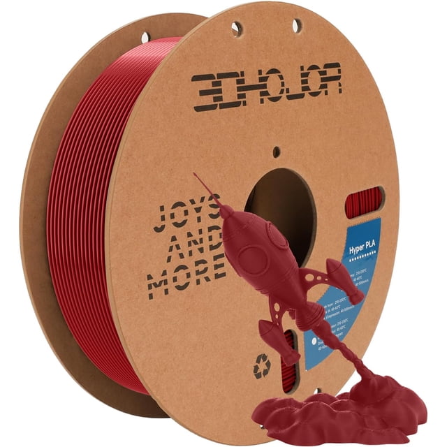 3D Printing Filament High Speed PLA 300mm/s Cardboard Spool 1kg (2.2lbs),Dimensional Accuracy +/- 0.03 mm Fit Most 3D FDM Printer-Fire Engine Red