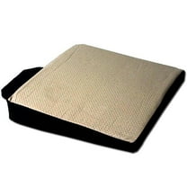 Yupbizauto Orthopedic & Ergonomic Wedge Car Seat Cushion - 15"x15" Breathable Universal Fit, Premium Tan Synthetic Leather for Comfort & Support