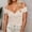 Beige, variant on Womens Tops Off The Shoulder Twist Knot Design Short Crop Tops Fashion Summer Spring Clothing Trendy Ladies Solid Color Basic Pullover Tunic Blouse Tee