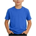 thumbnail image 2 of hengsof Chemises pour Enfants Manches Courtes T-Shirts Basiques Col Rond Décontractés en Coton Vêtements à la Mode Couleur Unie T-shirt, 2 of 6