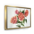 thumbnail image 3 of Designart 'Orange VIntage Roses With Green Leaves' Traditional Framed Canvas Wall Art Print, 3 of 5