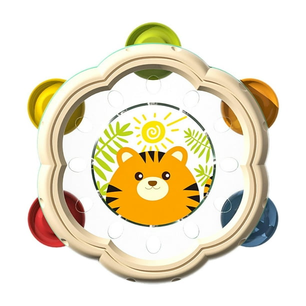 Tambor de pandereta para niños sonajero educación de la primera infancia tambor de mano pandereta de mano para niños bebés regalos de cumpleaños para Verde