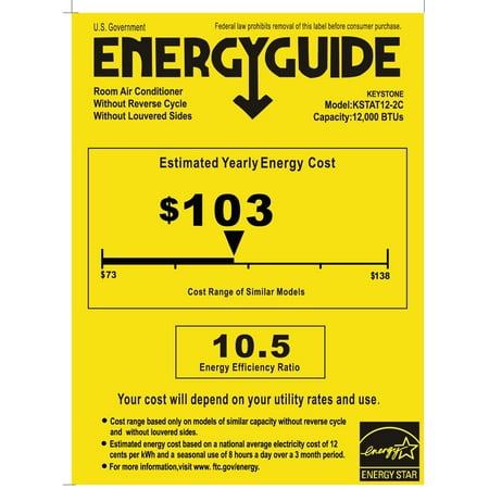 Keystone - 550 Sq. Ft. 12,000 BTU In Wall Air Conditioner - White