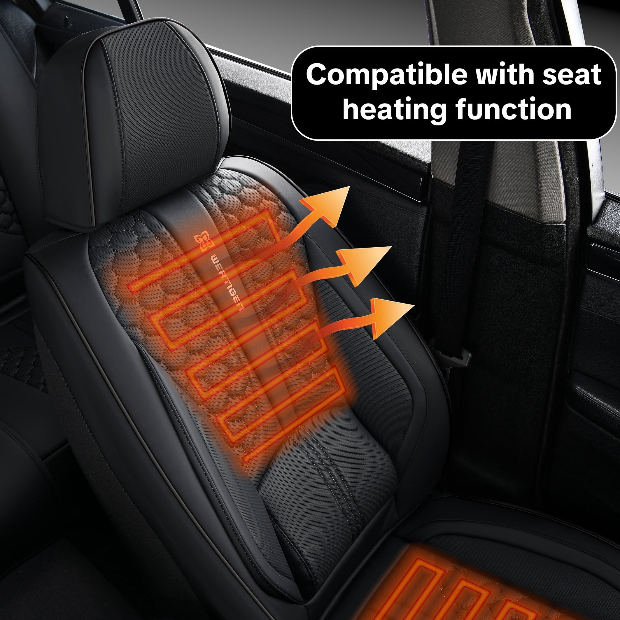 Suitable For 99% Of Universal Car Seat Covers, Made Of Pu Leather, With Four Layers Of Anti-Slip Measures, Easy To Install, And Suitable For All Seasons.