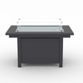 thumbnail image 3 of Cortina Gray Rectangle Fire Pit Table with Aspen Rock-Swivel Chair-5 Piece, 3 of 6