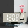 thumbnail image 2 of Reloj despertador digital LED electrónico con atenuación automática, proyector, configuración de 12/24 horas, pantalla LCD Letra blanca negra, 2 of 8