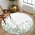 thumbnail image 2 of Large Round Rug 8Ft Washable Non-Slip, Sage Green Spring Floral Circle Area Rugs for Living Room Bedroom, Watercolor Elegant Pastoral Flowers Indoor Floor Mats Carpet Runner for Home Decor, 2 of 8