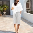 thumbnail image 2 of Lmueinov Women's Casual Sweat Shorts, High Waisted Drawstring Bermuda Shorts with Pockets, Lightweight Athletic Summer Lounge, 2 of 6