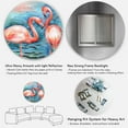 thumbnail image 5 of Designart - Flamants Roses dans l'Eau Bleue I - Art Mural en Métal de Ferme, 5 of 5