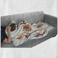 thumbnail image 6 of Butterfly Soft Flannel Fleece Blanket, Composition with Leaves and Winged Animal Spring Season Plant Blossom, Cozy Plush for Indoor and Outdoor Use, 60" x 80", Orange Burgundy White, by Ambesonne, 6 of 6