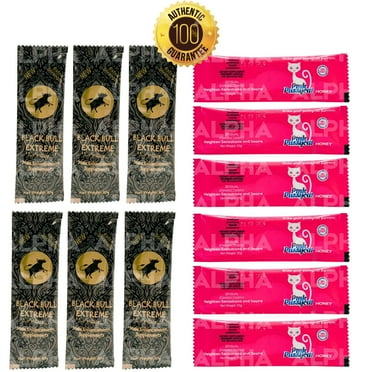 Dual VIP Him Her Combo: Pink Honey Sachets & Black Bull Honey Sachets (Pack of 6 Each, 20g Each)