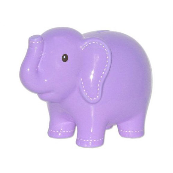 Child to Cherish Large Stitched Elephant Bank, Lavender