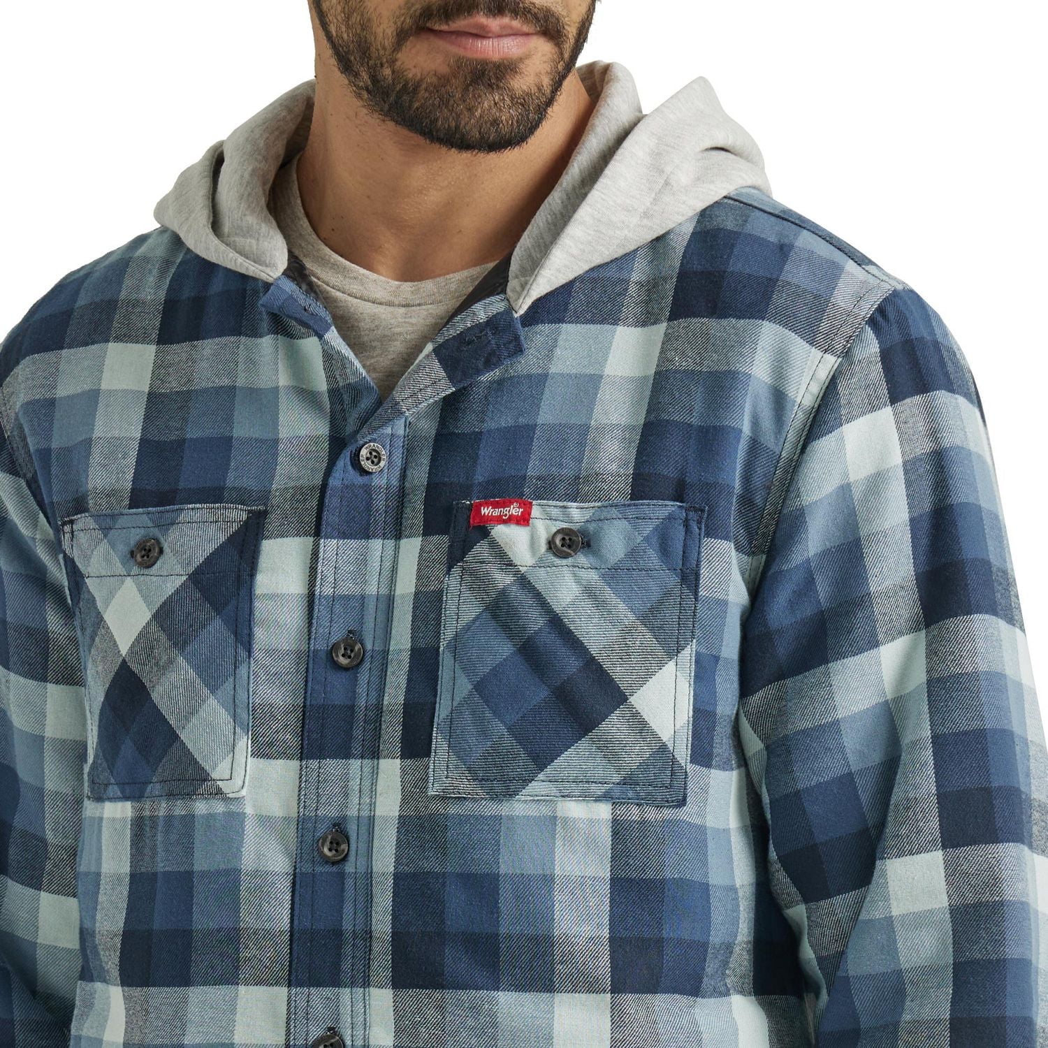 Wrangler Men's Heavyweight Hooded Shirt Jacket
