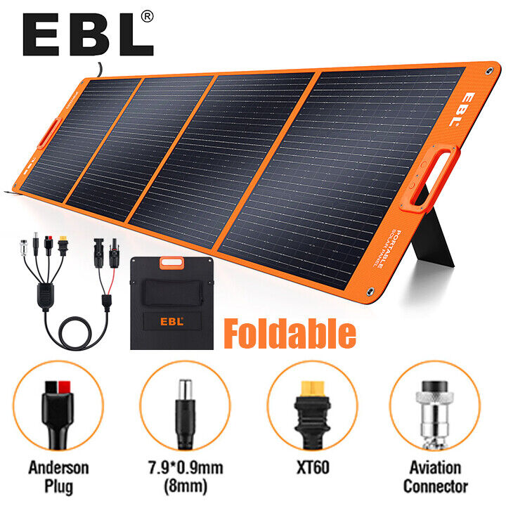 EBL 200W Portable Foldable Solar Panel for Power Station Camping with Kickstand