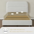 thumbnail image 4 of 4 EVER WINNER Twin Bed Frame with Headboard, Boucle Upholstered Platform Bed Frame wiith Rounded Corner, Soft Cloud Bed Frame, No Box Spring Needed, White, 4 of 8