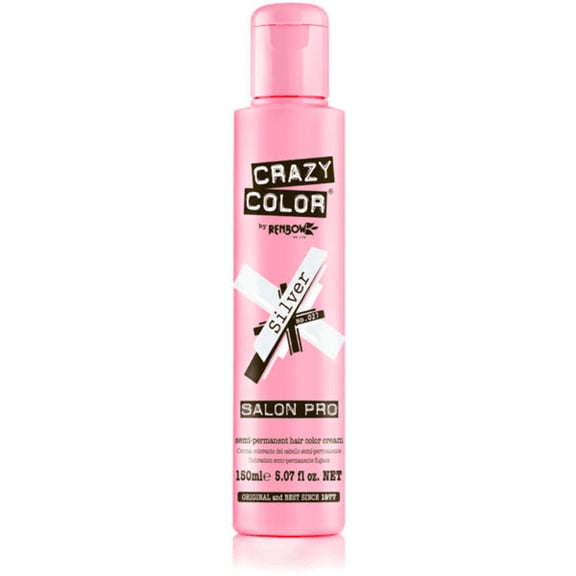 Crazy Color Salon Pro Semi Permanent Hair Color - 027 Silver, 5.07 oz Hair Color