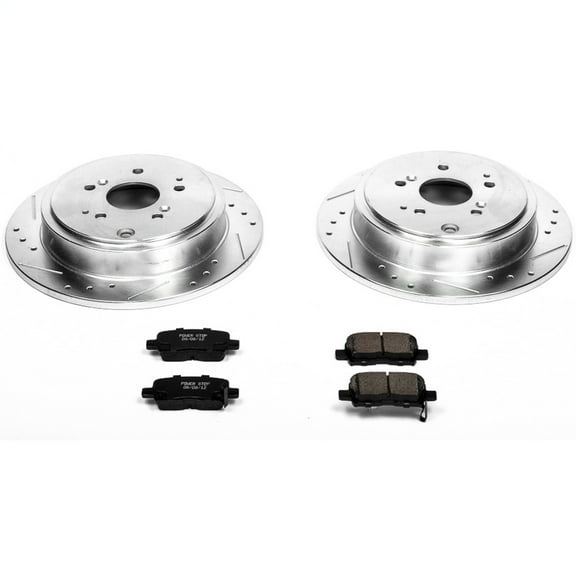 PowerStop Rear Z23 Evolution Sport Carbon-Fiber Ceramic Brake Pad and Drilled & Slotted Rotor Kit Fits: ACURA HONDA Select Models K2382