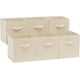 thumbnail image 1 of Organizador de cubos de almacenamiento de tela plegable con asas, beige - Paquete de 6 JAMW Sencillez, 1 of 4
