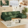 thumbnail image 3 of Homall U Shaped Sectional Sofa with Chenille Fabric Sofa Couch with Double Chaise for Apartments,Living Room, Chenille Green, 3 of 7
