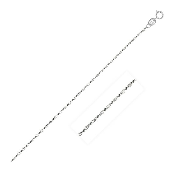 ARAIYA JEWELRY 14K White Gold 0.76 mm Lumina Chain 16'' for Women