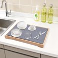 thumbnail image 2 of Unique Bargains Diatomaceous Stone Dish Drying Mat with Dish Drying Rack Dark Gray, 2 of 6