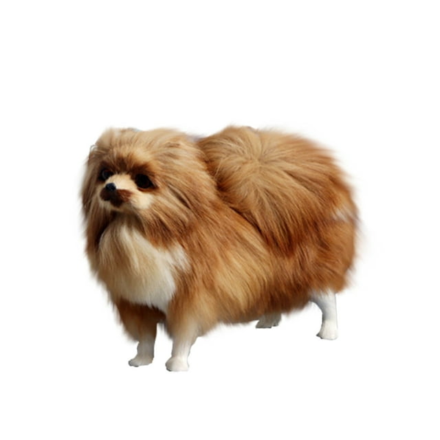 Mikilon Simulation Animal Model Simulation Pomeranian Dog Model Plush Toys