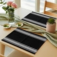 thumbnail image 3 of Black Striped Placemats Set of 4 Black White Stripes Place Mats Table Mats Kitchen Dining Home Outdoor Party Table Decoration, 3 of 9