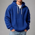 thumbnail image 2 of Bainana Men'S Half Zip Hoodie Long Sleeve Trendy Hoody Solid Color Hooded Tops Workout Wear Fall Outfit Size L, 2 of 4
