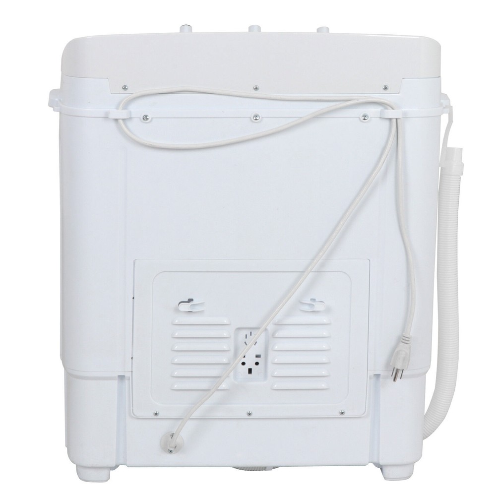 SONGMY 8 lbs Portable Washing Machine, Twin Tub Semi-Automatic Mini Washer with Spin Dryer, Compact Laundry Machine for Apartments
