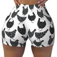 thumbnail image 2 of Lsque Retro Rooster Pattern High Waisted Biker Shorts for Women-Tummy Control Fitness Athletic Workout Running Yoga Gym Shorts,Moisture-Wicking-, 2 of 9