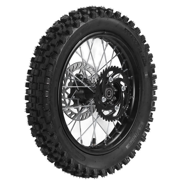 Reemplazo De Neumático De Llanta De Rueda Trasera, Conjunto De Neumático De Llanta De Rueda Trasera De Moto De Cross Fácil Instalación Para Moto De Cross De 110, 125 Y