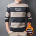 thumbnail image 1 of Suéter de hombre con forro polar de piel de hurón, cuello redondo grueso, parte superior suelta, suéter cálido de invierno para hombre, 1 of 5
