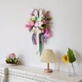 thumbnail image 3 of Easter Bunny Wreath Hanging Decoration with Streamers for Front Door, 3 of 5