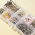thumbnail image 5 of 1Box DIY Safety Pin Brooch Earring Making Kit Including Iron Safety Pins & Earring Hooks Heart & Star & Bee Alloy Pendants Acrylic Letter Beads Mixed Color, 5 of 5