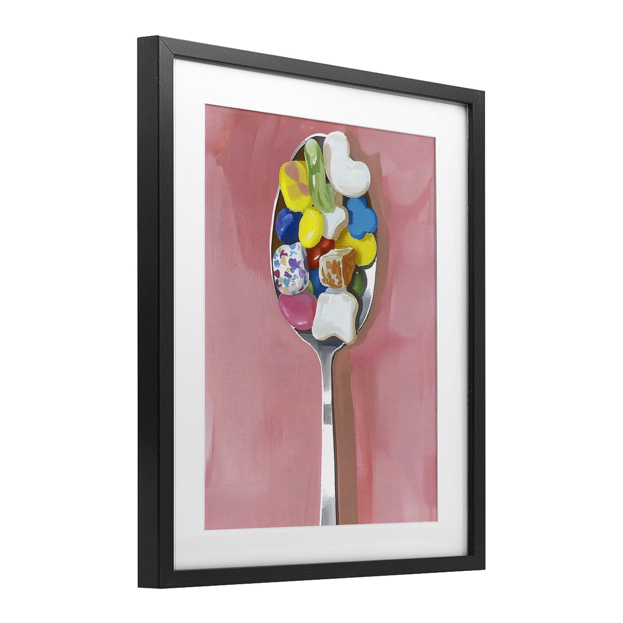 Stupell Industries Nostalgic Fun Breakfast Spoon Black Framed Print Under Glass, design by The Prints Vibe