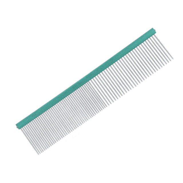 Peigne de Toilettage pour Chien, Peigne en Acier pour Animaux de Compagnie Massage Sûr Réutilisable Empêche l'Électricité Statique 2 Densités Différentes pour Races à Poils Longs Rouge 16cm/6.3 Po, Violet 19cm/7.5 Po, Bleu 22cm/8.7 Po, Vert