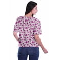 thumbnail image 4 of Moomaya Printed Casual Top For Womens V-Neck Summer Top Short Sleeve Blouse T-shirt, 4 of 6