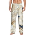 thumbnail image 2 of Lsque Elegant Butterflies And Pearls Print Men's Pajama Pants, Lounge Pant - Comfortable Home Wear,Elastic Waistband, Stylish Design-Large, 2 of 9