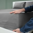 thumbnail image 6 of Soft Lightweight Brushed Cotton Blend Bed Sheet Set – 3-Piece Twin XL – Gray, 6 of 11