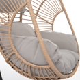 thumbnail image 5 of Outdoor Patio Furniture Seats Egg Chair Swing, Indoor Accent Leisure Egg Chair , Natural Color Wicker with Beige Cushion, 5 of 8