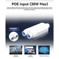 thumbnail image 3 of 3X Répéteur Étanche IP66 10/100Mbps 500m Extension 48V Extérieur pour Appareil Photo Switch, Kit Répéteur 3 x POE, Blanc, 3 of 6