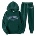 thumbnail image 1 of Men's Plus Size Casual Long Sleeve Letter Print Hooded Tracksuit Two Piece Set with Comfort Fit, 1 of 2