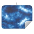 thumbnail image 5 of Ryvnso Tie Dye Blue Print Dish Drying Mat for Kitchen Countertop 18x24 Large Dish Pad Drainer Rack Dish Sink Mats, 5 of 7