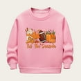 thumbnail image 2 of Aocisk Chandail à Capuchon pour Filles Automne Hiver avec Imprimé Citrouille Manches Longues Col Rond Décontracté Chaud Chandail Rose 5-6 Ans, 2 of 3