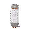 thumbnail image 1 of Saco De Dormir Gris Plegable Y Almohada Divertida Para Niños., 1 of 4