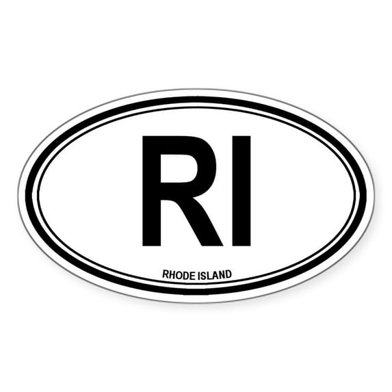 CafePress - Rhode Island (RI) Euro Oval Sticker - Sticker (Oval)