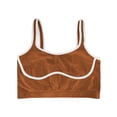 thumbnail image 4 of Wang6 Women’s Ribbed Cropped Workout Tank Tops Trendy Sleeveless Yoga Tops Color Blocking Running Gym Athletic Tshirts Tees 0617liBrown S, 4 of 4